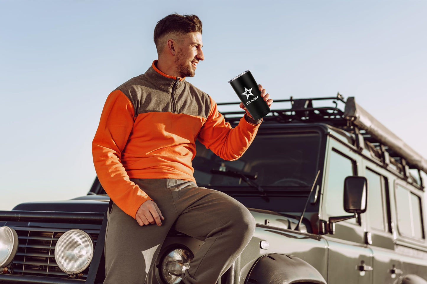 Military Gift Shop 20oz Army Green Tumbler – Double Wall Vacuum Insulated Stainless Steel US Army Green Tumbler– Army Gifts