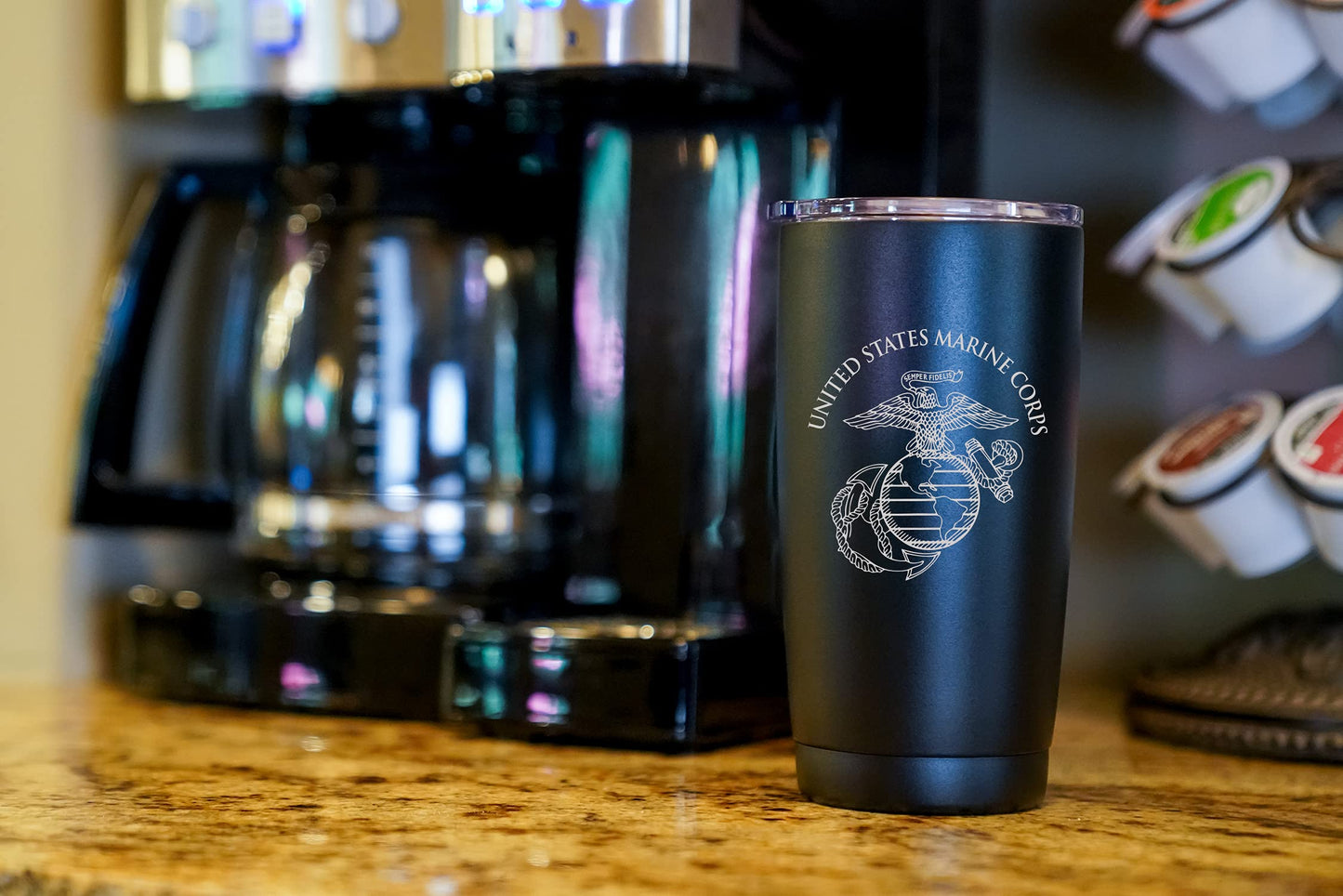 Military Gift Shop 20oz Army Green Tumbler – Double Wall Vacuum Insulated Stainless Steel US Army Green Tumbler– Army Gifts