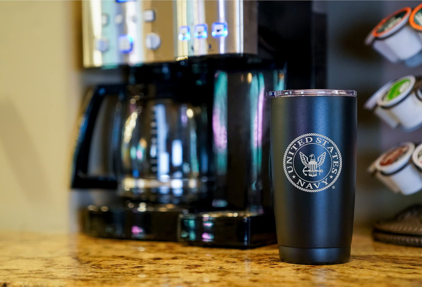 Military Gift Shop 20oz Army Green Tumbler – Double Wall Vacuum Insulated Stainless Steel US Army Green Tumbler– Army Gifts