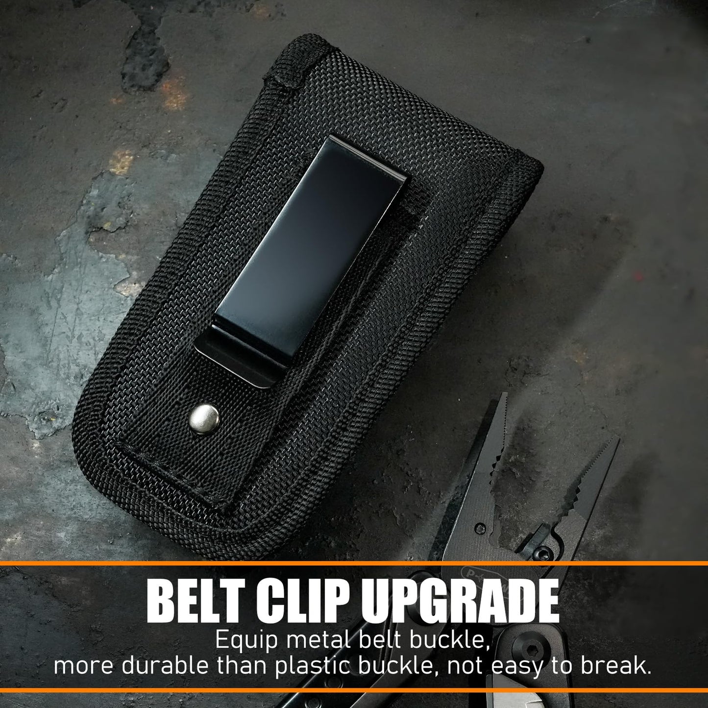 Multitool, 17-in-1 Stainless Steel Multi Tool Pliers with Self-Locking, Pocket Knife, Nylon Sheath, Professional (EDC) Multi-Tool for Survival, Camping and Hunting, Hiking, Simple Repair