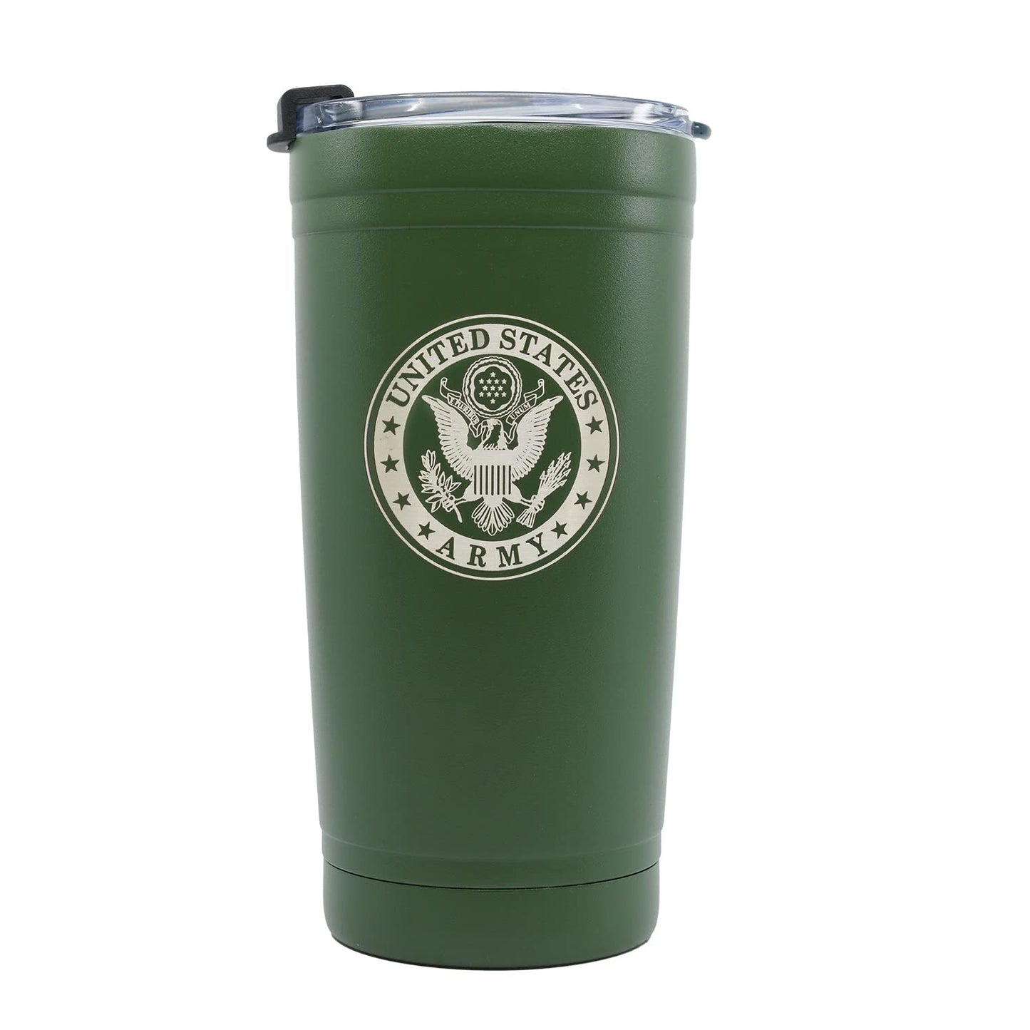 Military Gift Shop 20oz Army Green Tumbler – Double Wall Vacuum Insulated Stainless Steel US Army Green Tumbler– Army Gifts