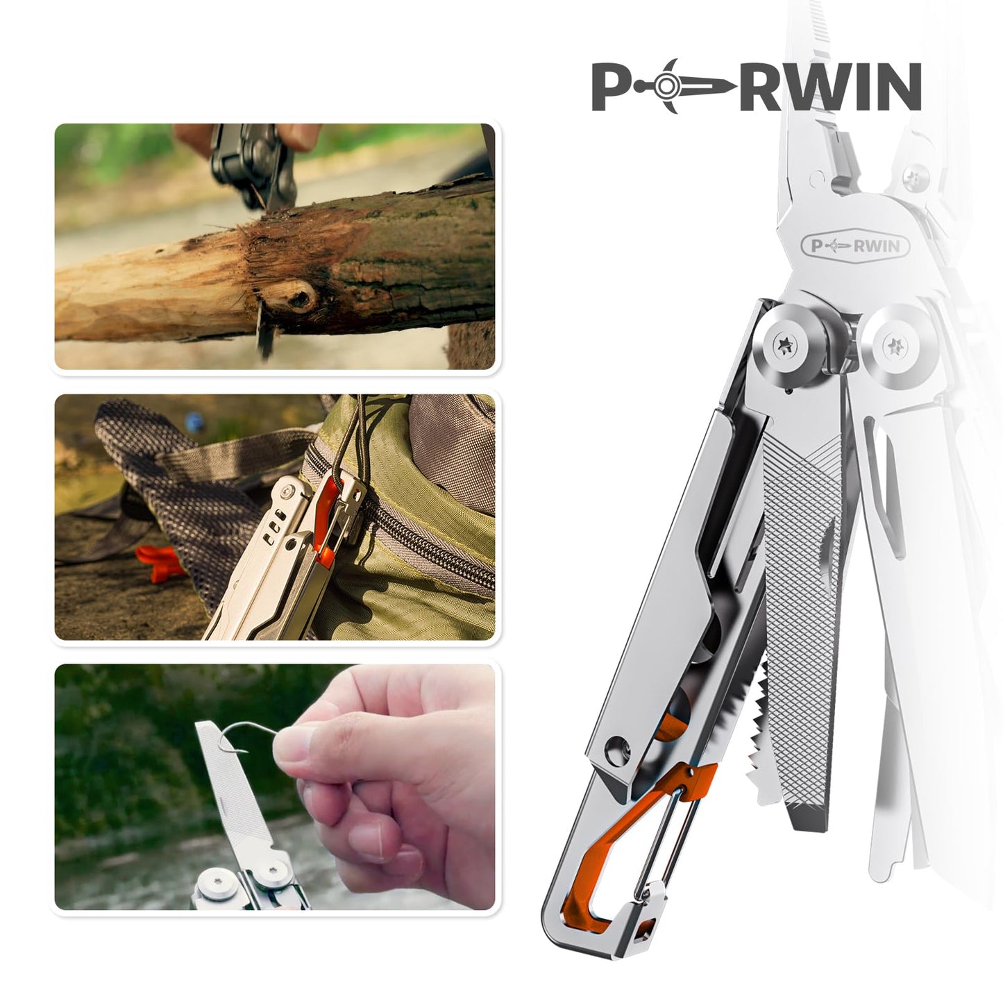Multitool, 17-in-1 Stainless Steel Multi Tool Pliers with Self-Locking, Pocket Knife, Nylon Sheath, Professional (EDC) Multi-Tool for Survival, Camping and Hunting, Hiking, Simple Repair
