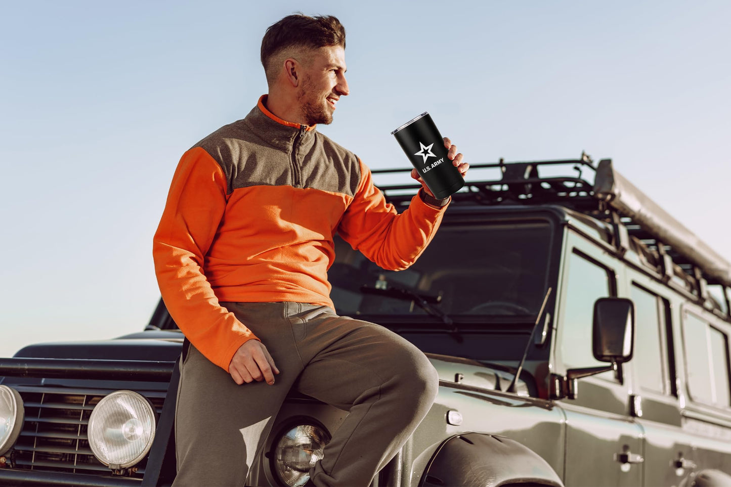 Military Gift Shop 20oz Army Green Tumbler – Double Wall Vacuum Insulated Stainless Steel US Army Green Tumbler– Army Gifts