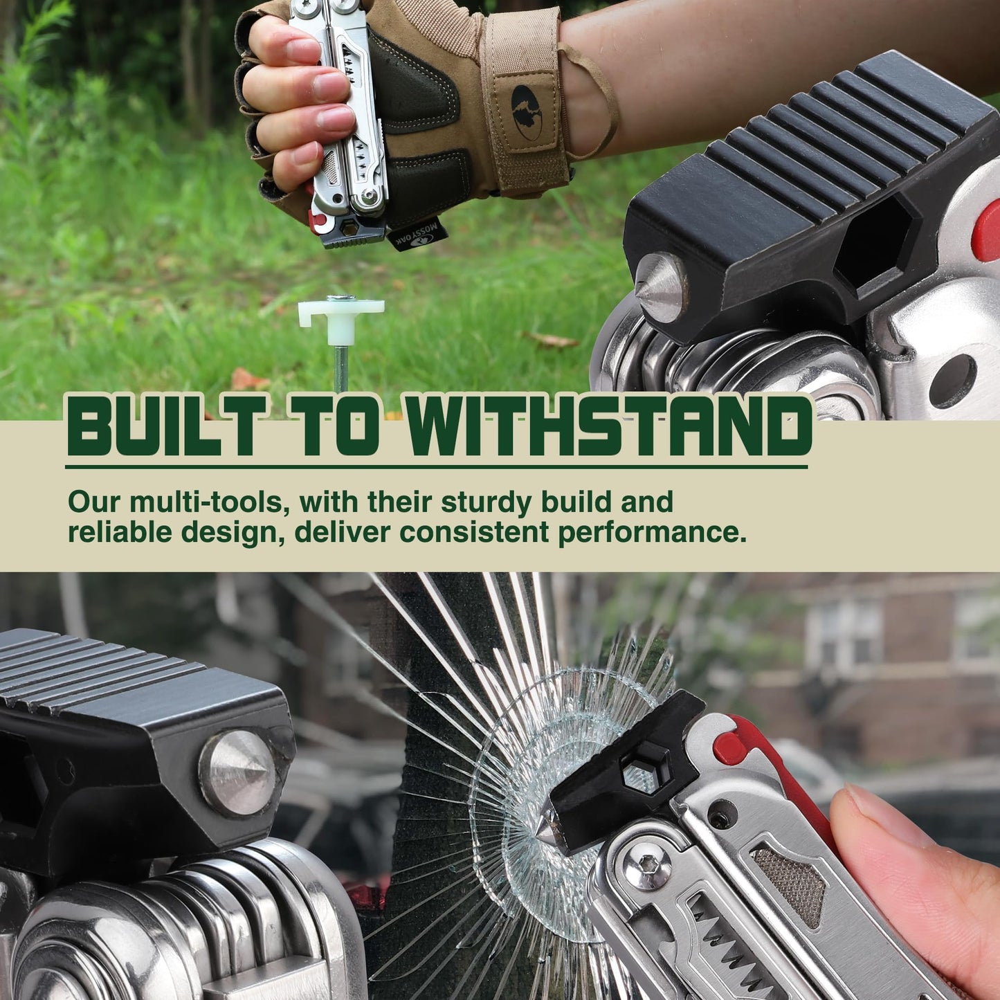 MOSSY OAK Multitool, 20-in-1 Stainless Steel Multi Tool Pliers, Self-locking Pliers with Sheath-Perfect for Outdoor, Survival, Camping, Hiking