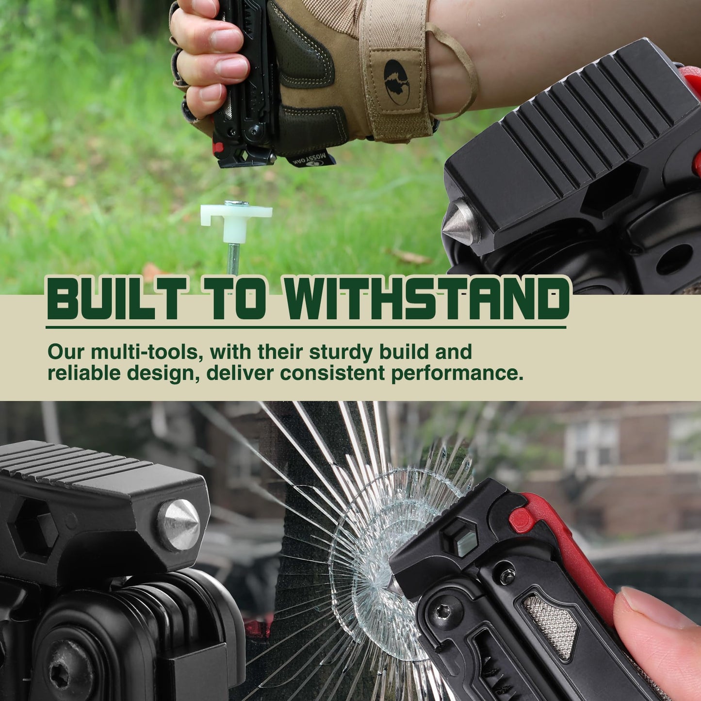 MOSSY OAK Multitool, 20-in-1 Stainless Steel Multi Tool Pliers, Self-locking Pliers with Sheath-Perfect for Outdoor, Survival, Camping, Hiking