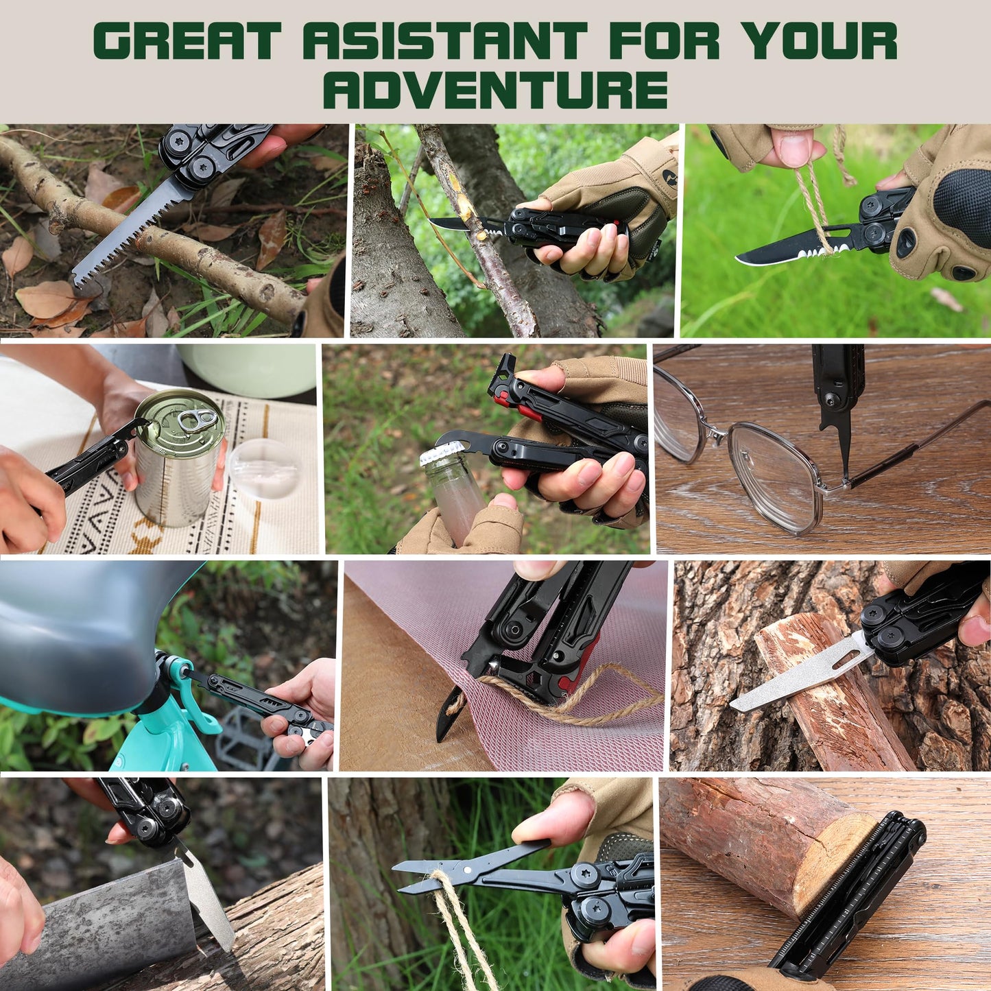 MOSSY OAK Multitool, 20-in-1 Stainless Steel Multi Tool Pliers, Self-locking Pliers with Sheath-Perfect for Outdoor, Survival, Camping, Hiking